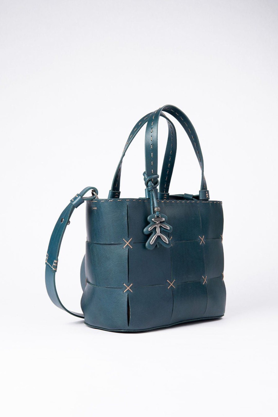 Women Burning Torch Bags | Henry Beguelin Patchwork Leather Bag, Turquoise