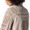 Women Burning Torch Tops | The Empress Long Sleeve Blouse, Taupe