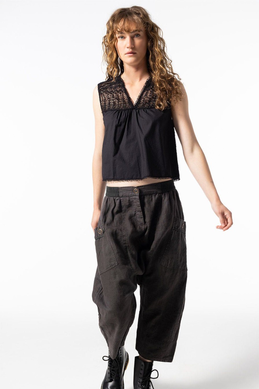 Women Burning Torch Bottoms | Light House Drop Crotch Pant, Espresso