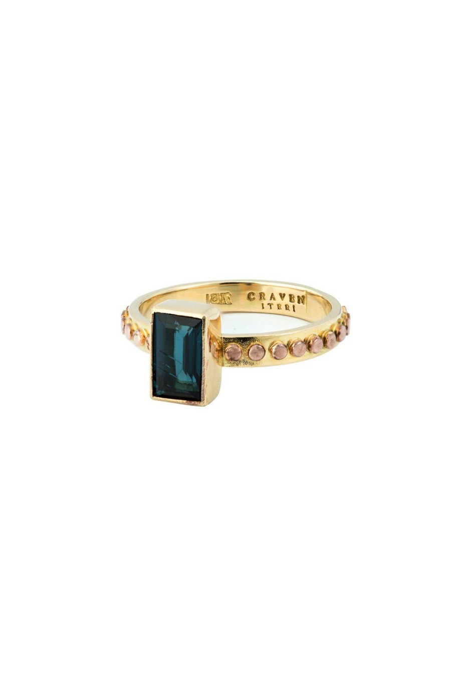 Women Burning Torch Rings | Cassia 18Kt Gold Tourmaline Peacock