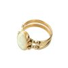 Women Burning Torch Rings | Triad Ring 18Kt Gold Opal