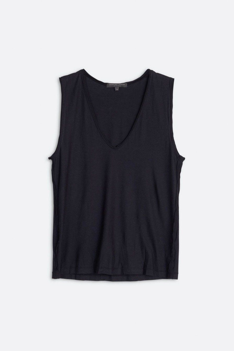 Women Burning Torch Tees | P.C.H. Sleeveless Tee, Black