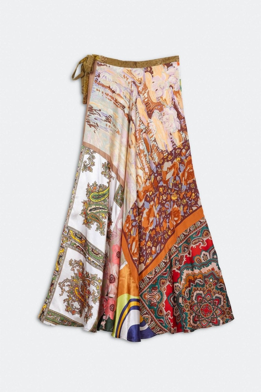 Women Burning Torch Upcycled | Graham Long Skirt Multi