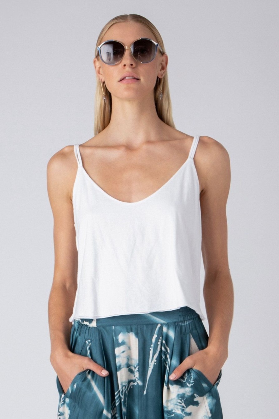 Women Burning Torch Tees | P.C.H. Knit Cami, White