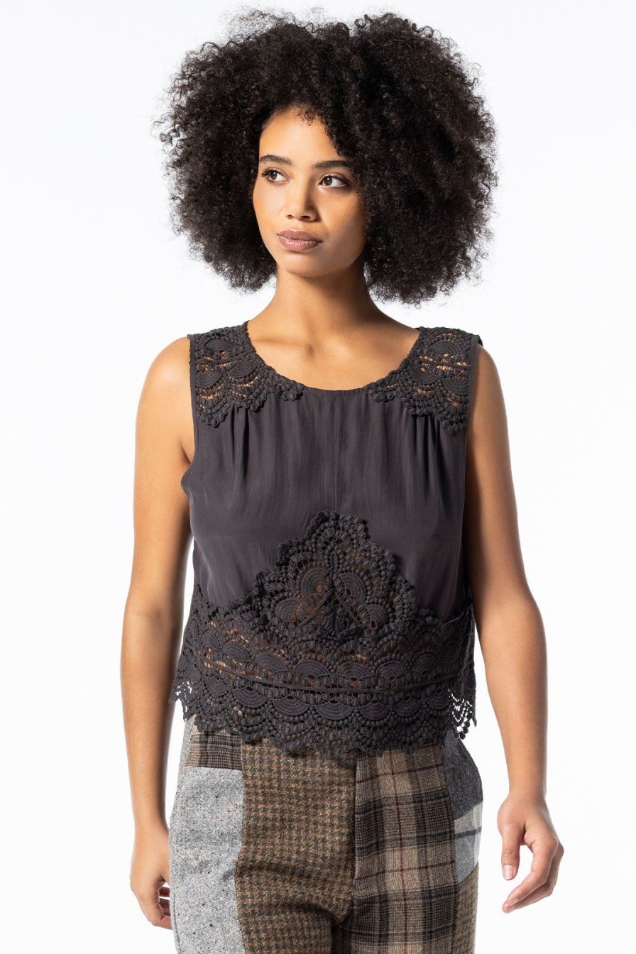 Women Burning Torch Tops | The Empress Sleeveless Top, Licorice