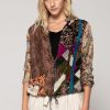 Women Burning Torch Outerwear | Vivienne Upcycled Scarves Bomber Multi