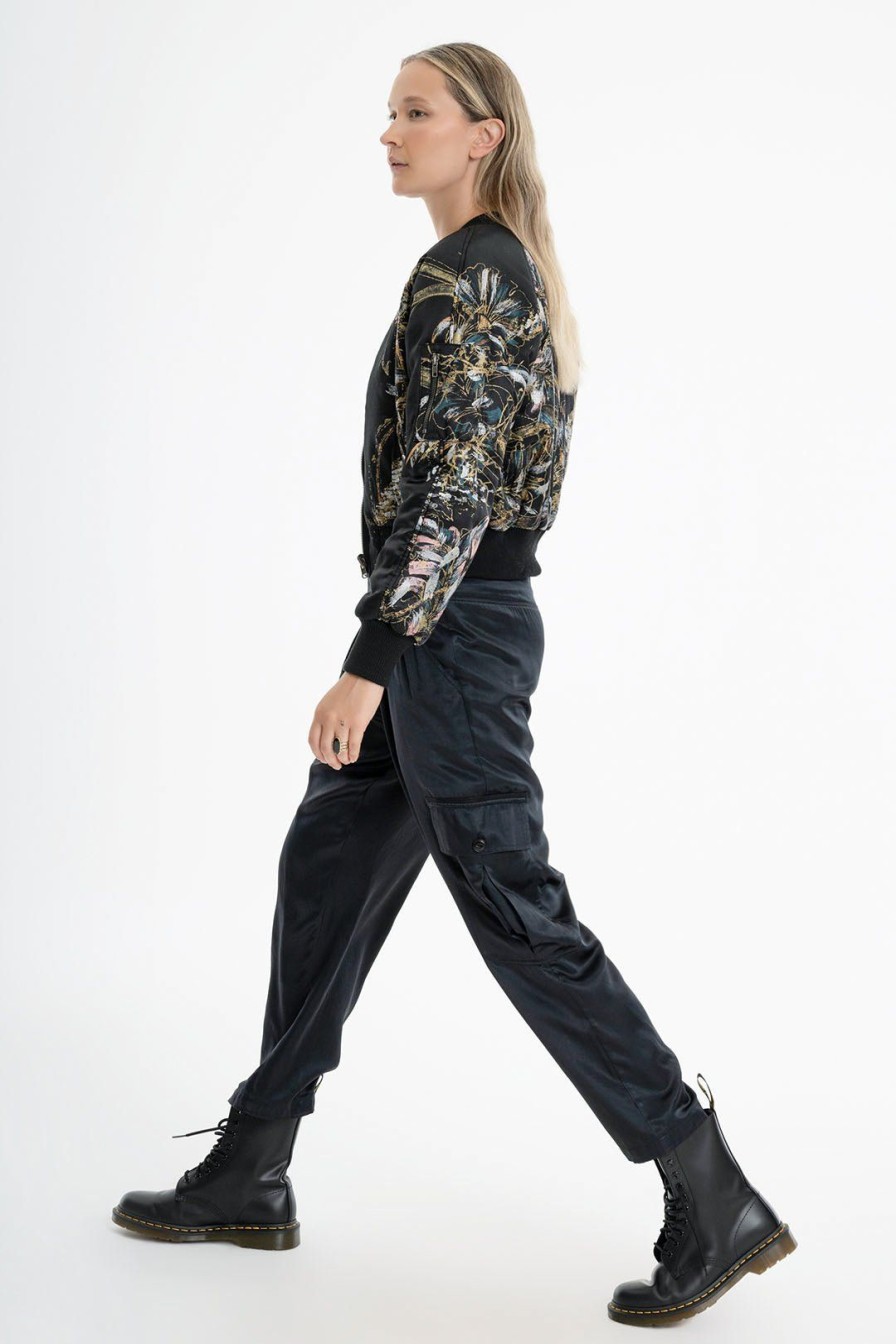 Women Burning Torch Bottoms | Valentine Cargo Pants, Midnight