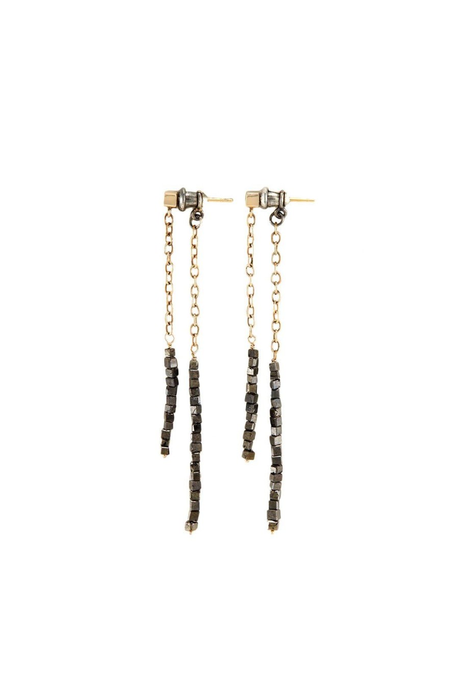 Women Burning Torch Earrings | Evelyn Earring Gld/Blk