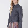 Women Burning Torch Outerwear | Leather Speedster Jacket, Graphite