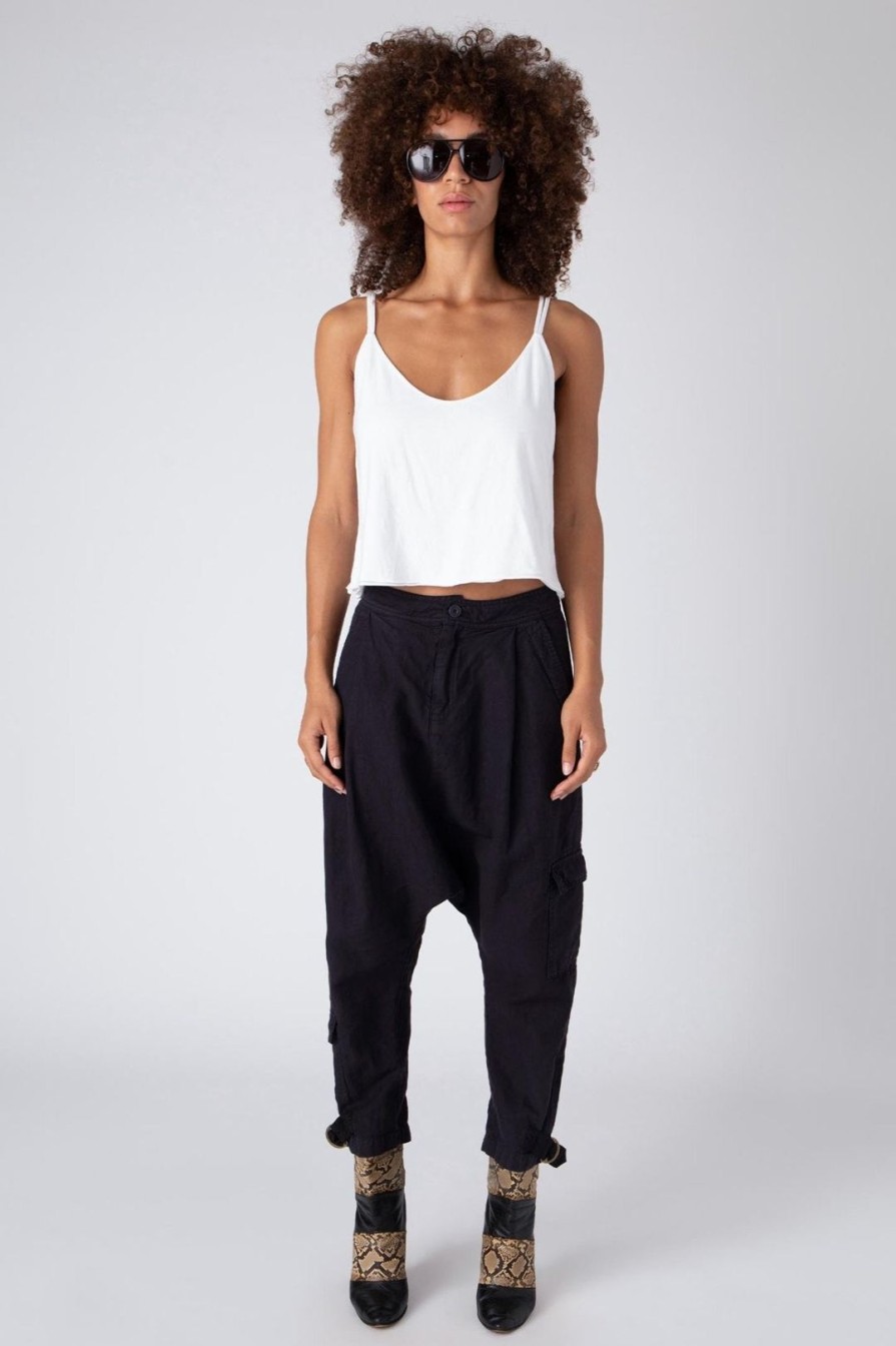 Women Burning Torch Bottoms | Paradox Drop Crotch Pant, Vintage Black