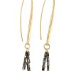 Women Burning Torch Earrings | Osiris Earrings, Black Grey Diamond