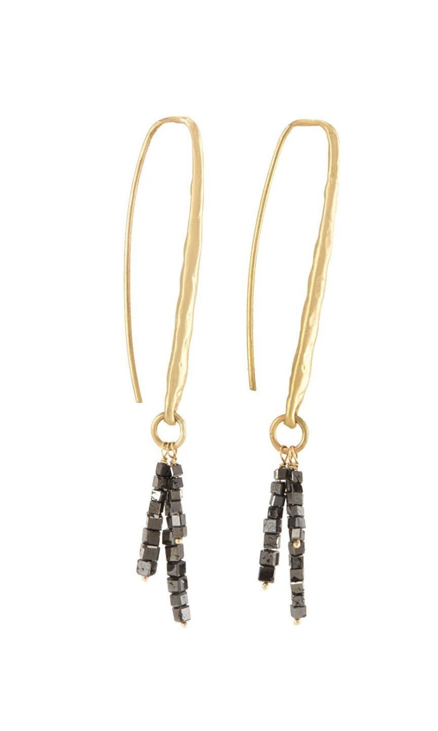 Women Burning Torch Earrings | Osiris Earrings, Black Grey Diamond