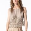 Women Burning Torch Tops | The Empress Sleeveless Top, Taupe