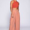 Women Burning Torch Bottoms | Utility High Waisted Wide Leg Pant, Clay