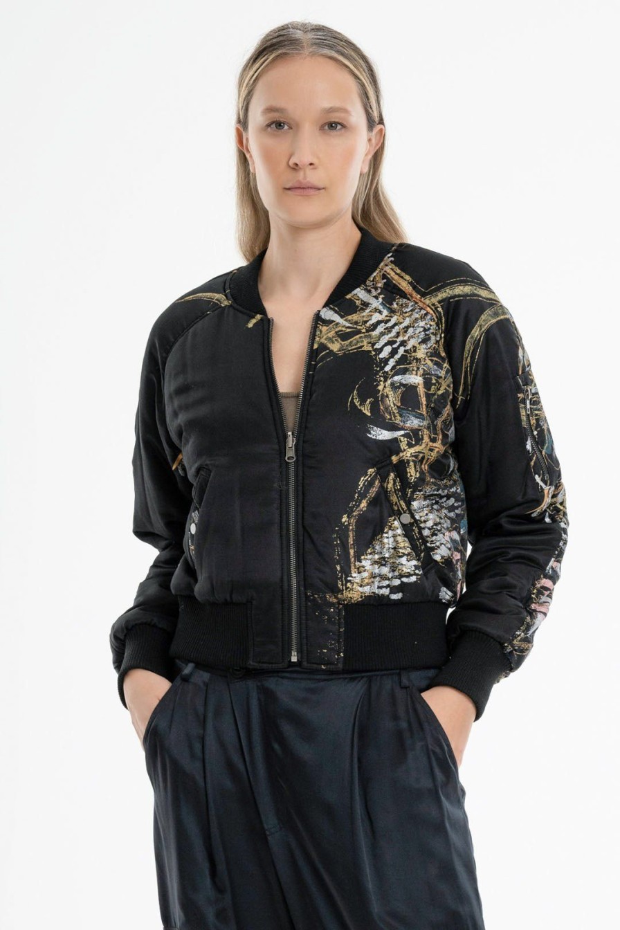 Women Burning Torch Outerwear | Chamberlain Jacket, Black