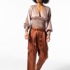 Women Burning Torch Bottoms | Valentine Cargo Pants, Rust