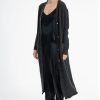 Women Burning Torch Outerwear | Honeycomb Long Cardigan, Charcoal