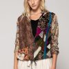 Women Burning Torch Upcycled | Vivienne Upcycled Scarves Bomber Multi