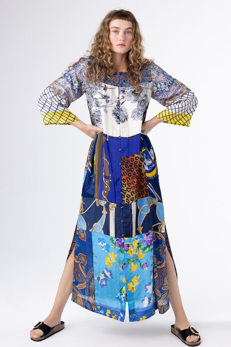 Women Burning Torch Dresses & Jumpsuits | Bridgette Button Front Caftan, Multi