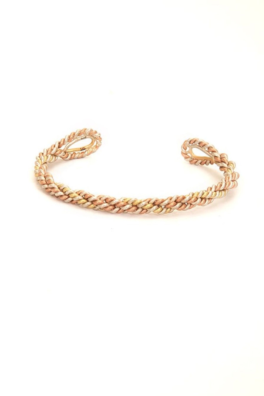 Women Burning Torch Bracelets | Cleopatra Twisted Gold Wire Cuff Rose Gold