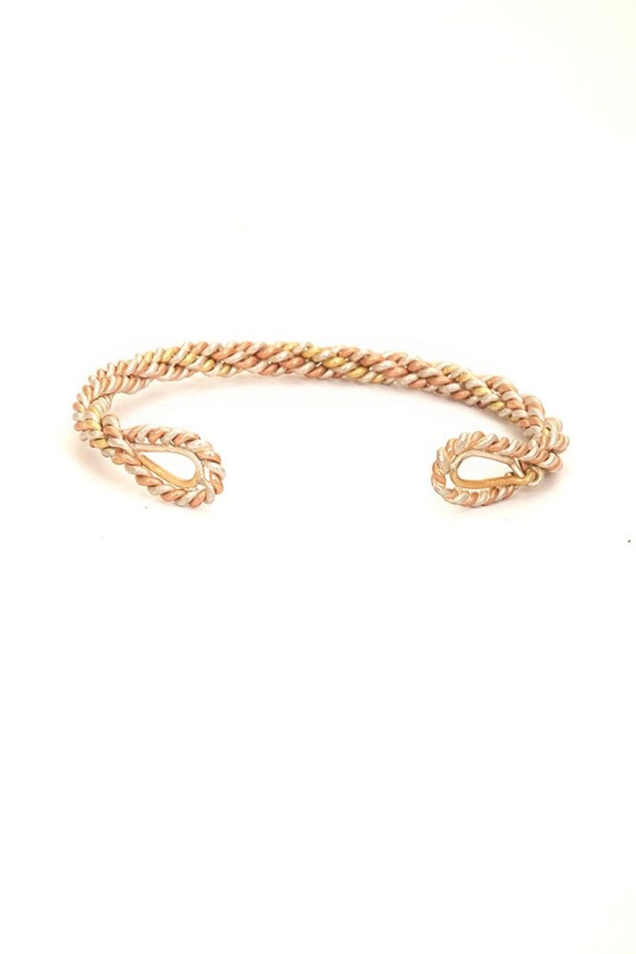 Women Burning Torch Bracelets | Cleopatra Twisted Gold Wire Cuff Rose Gold