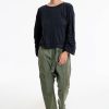 Women Burning Torch Bottoms | Love Not War Drop Crotch Pant, Army