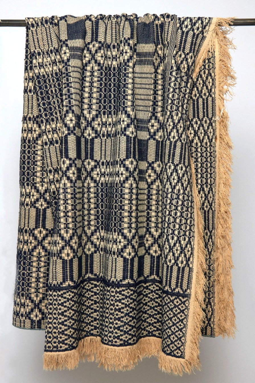 Home Burning Torch | 1900'S Vintage American Blanket Navy/Ivory