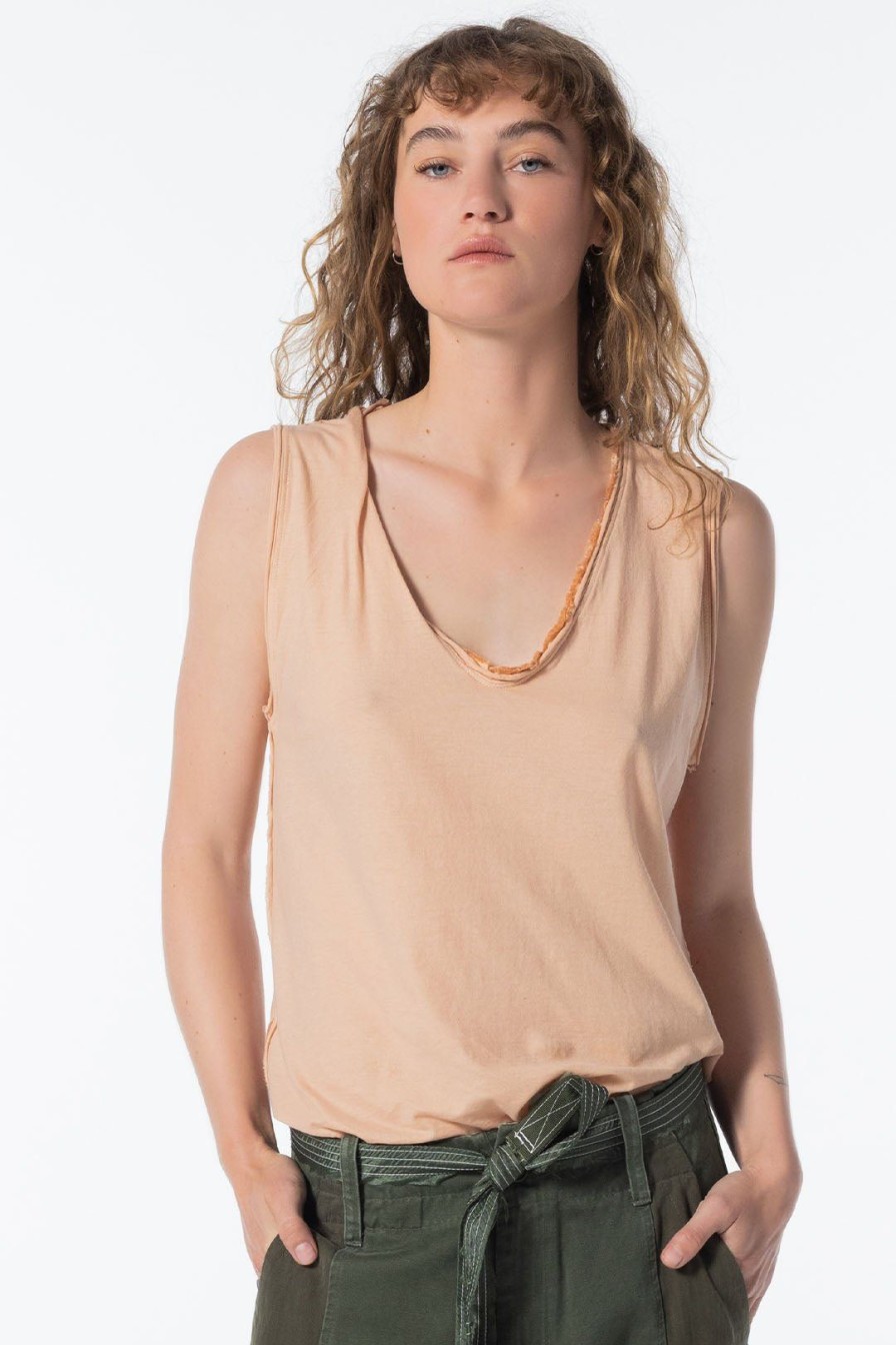 Women Burning Torch Tees | P.C.H. Tank, Peach