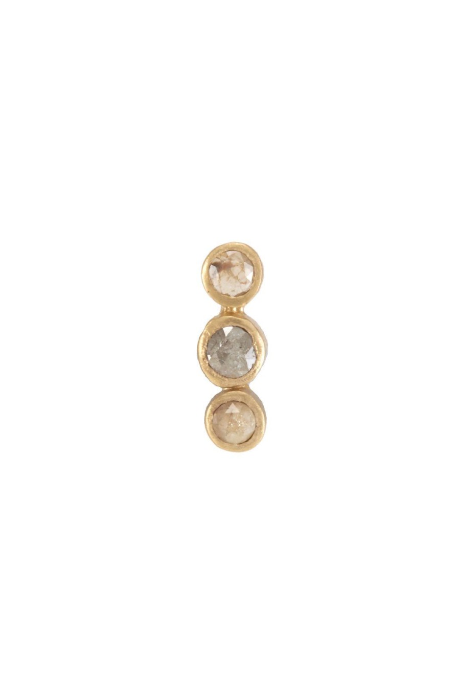 Women Burning Torch Earrings | Hope Earring Raw Diamonds, Yellow Gold