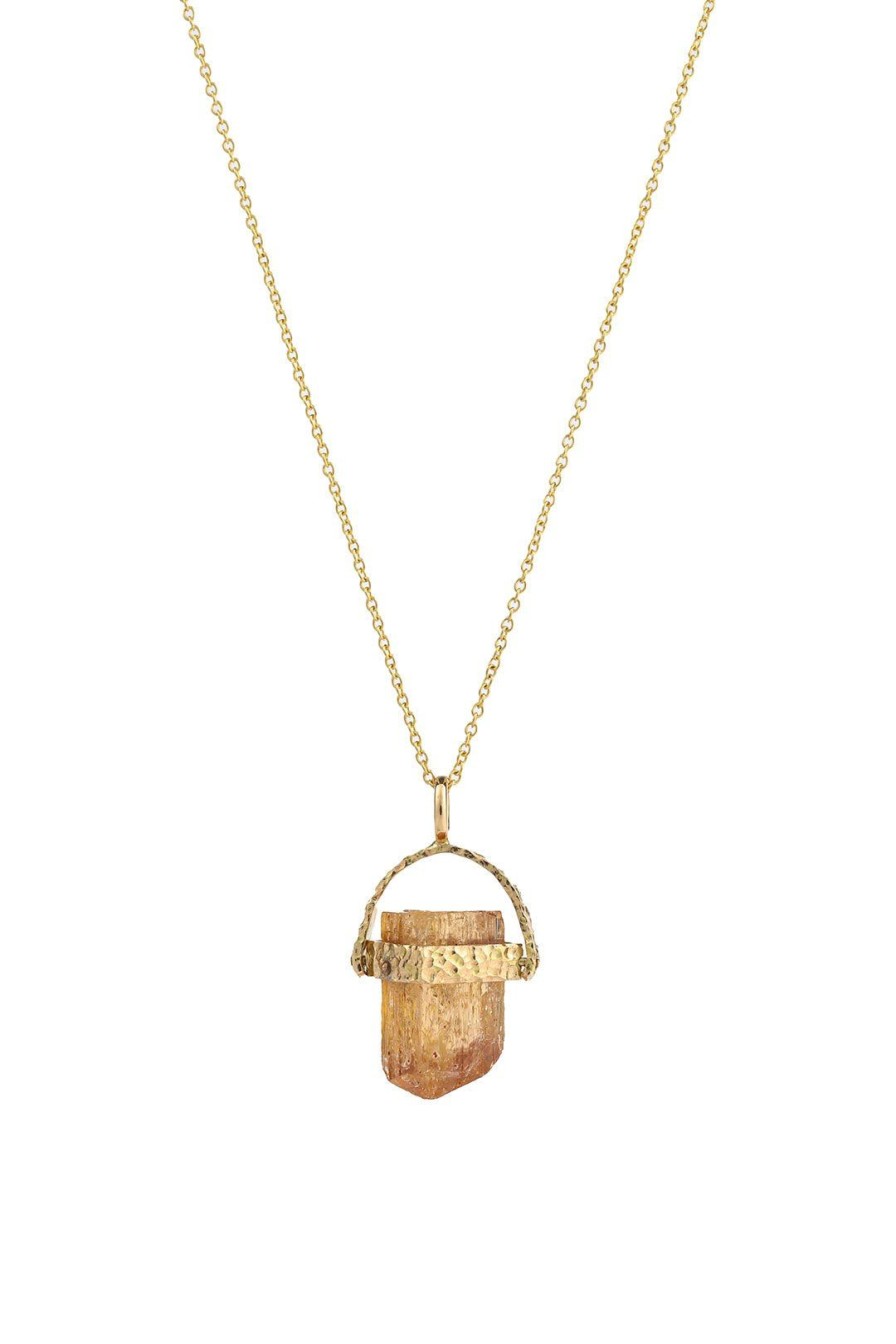 Women Burning Torch Necklaces | Dragon Tooth Necklace, Straw Topaz