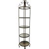 Home Burning Torch | Round 1960S Bronze Iron Etagere With Glass Shelves