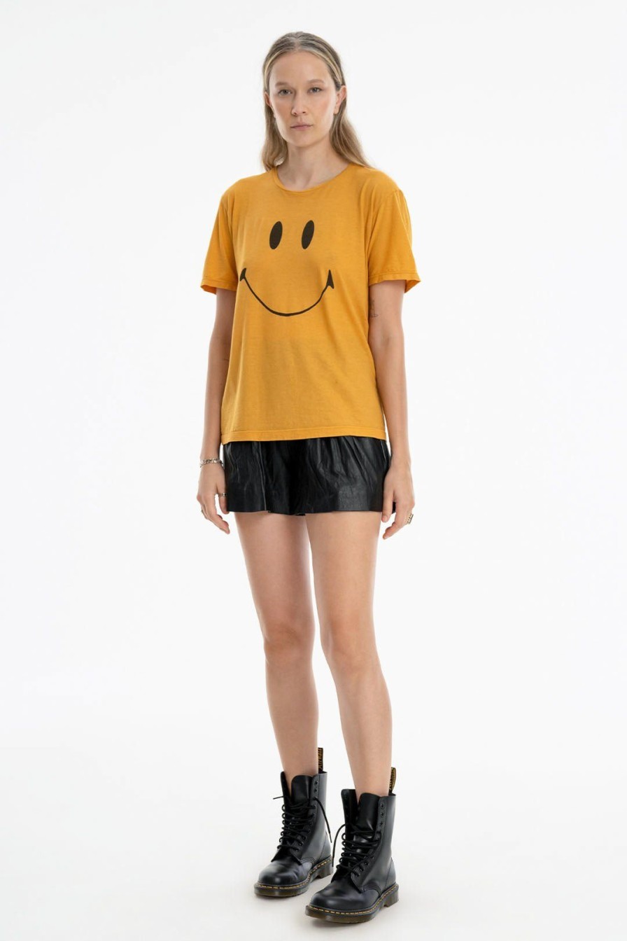 Women Burning Torch Tees | Smiley Face Tee, Gold Tumeric