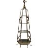 Home Burning Torch | 1960S Bronze Iron Etagere With Glass Shelves + Lamp