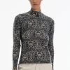 Women Burning Torch Cashmere & Knits | Tate Printed Cashmere Turtleneck, Nouveau