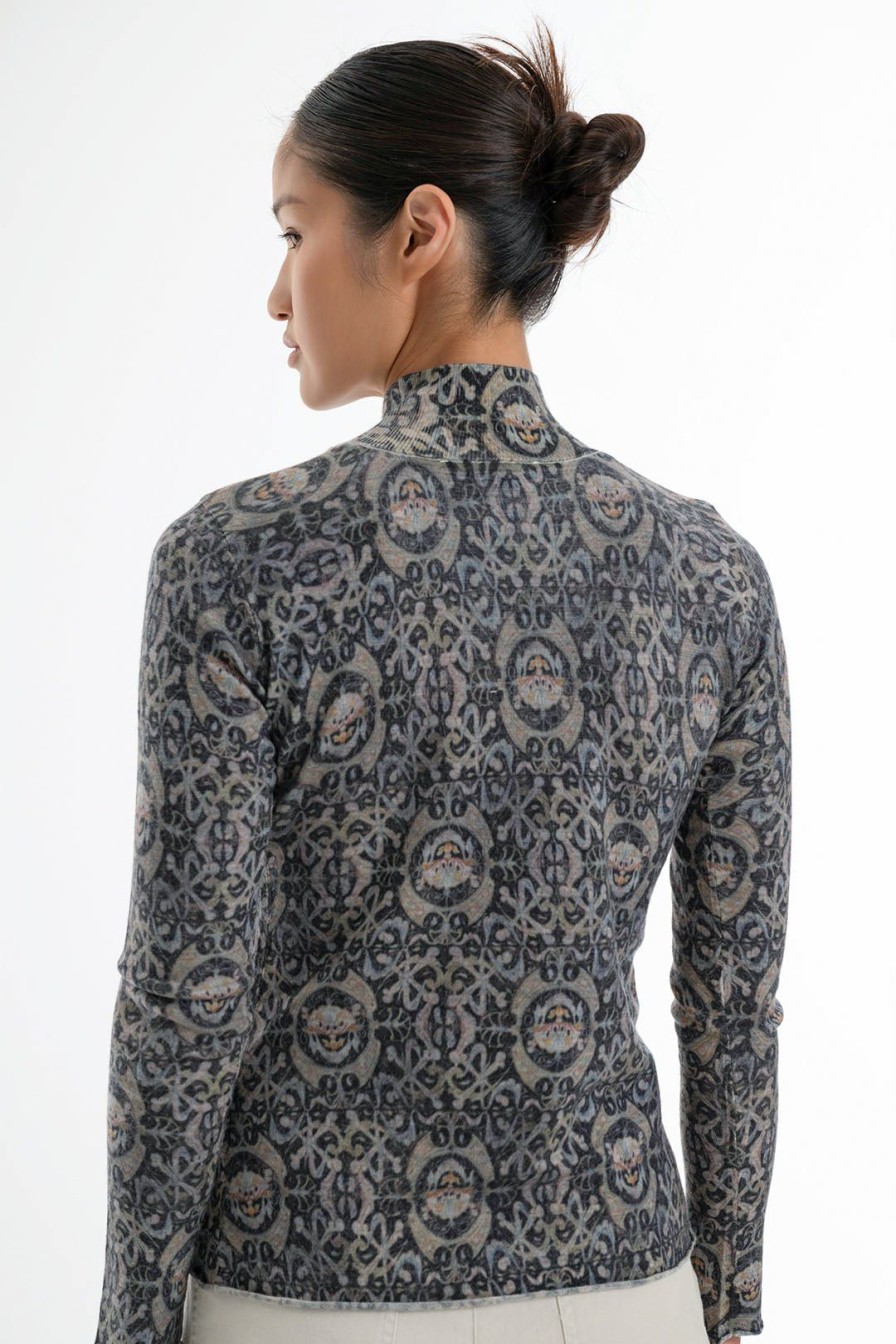 Women Burning Torch Cashmere & Knits | Tate Printed Cashmere Turtleneck, Nouveau