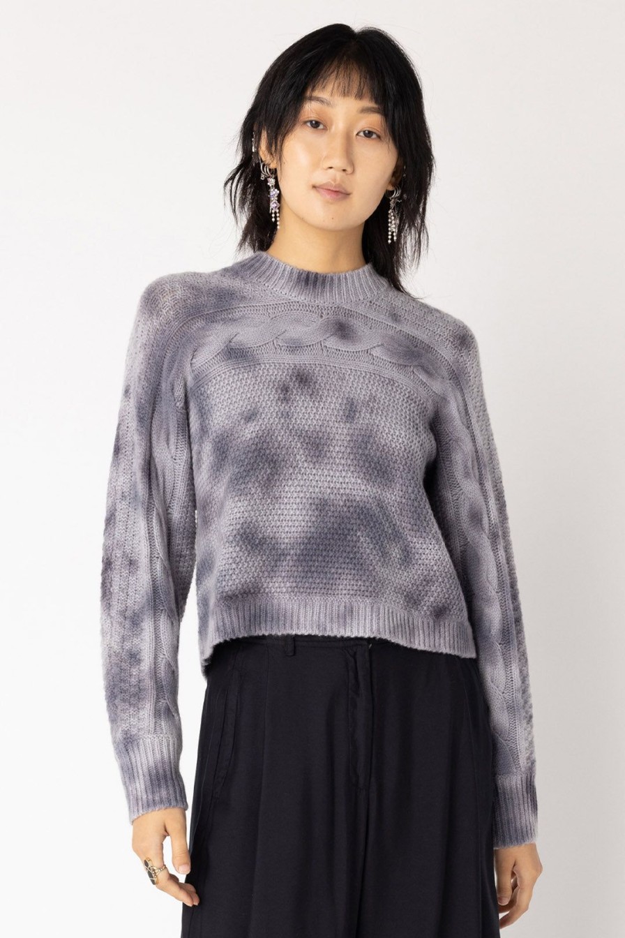 Women Burning Torch Cashmere & Knits | Watercolor Cashmere Sweater, Storm