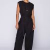 Women Burning Torch Dresses & Jumpsuits | Utility Sleeveless Jumpsuit, Black