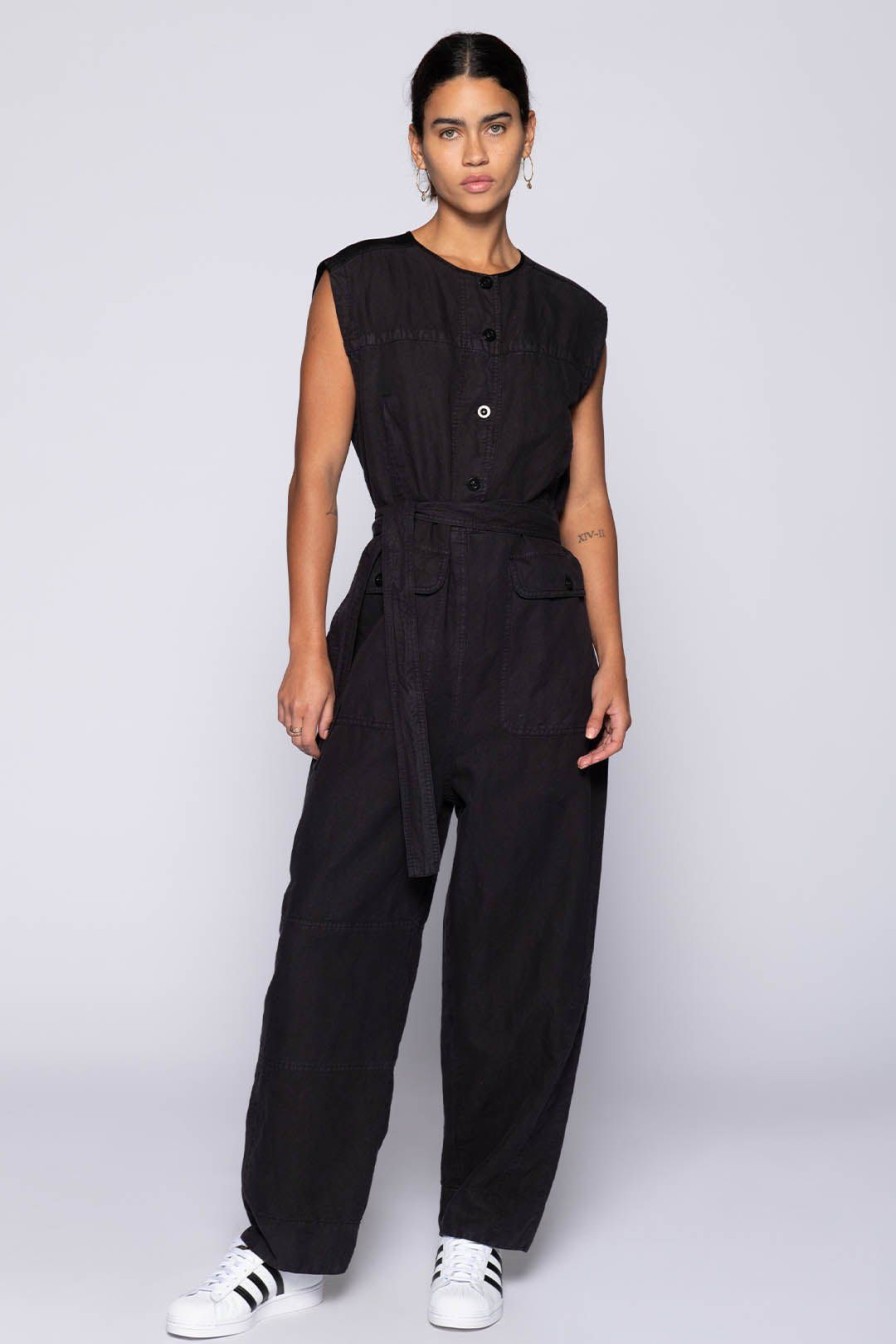 Women Burning Torch Dresses & Jumpsuits | Utility Sleeveless Jumpsuit, Black