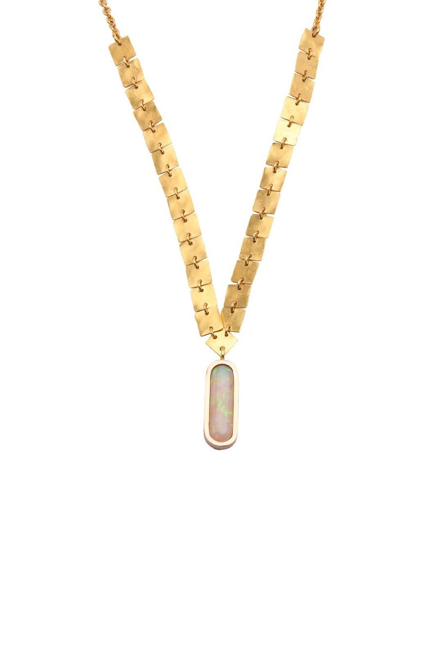 Women Burning Torch Necklaces | Gold Dust Fire Opal Necklace Rose Gold