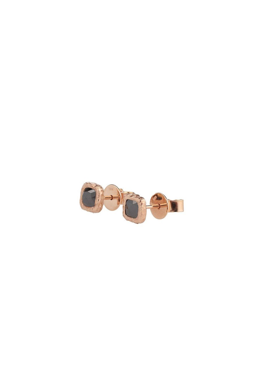 Women Burning Torch Earrings | Sia Earrings, Rose Gold Black Raw Diamonds