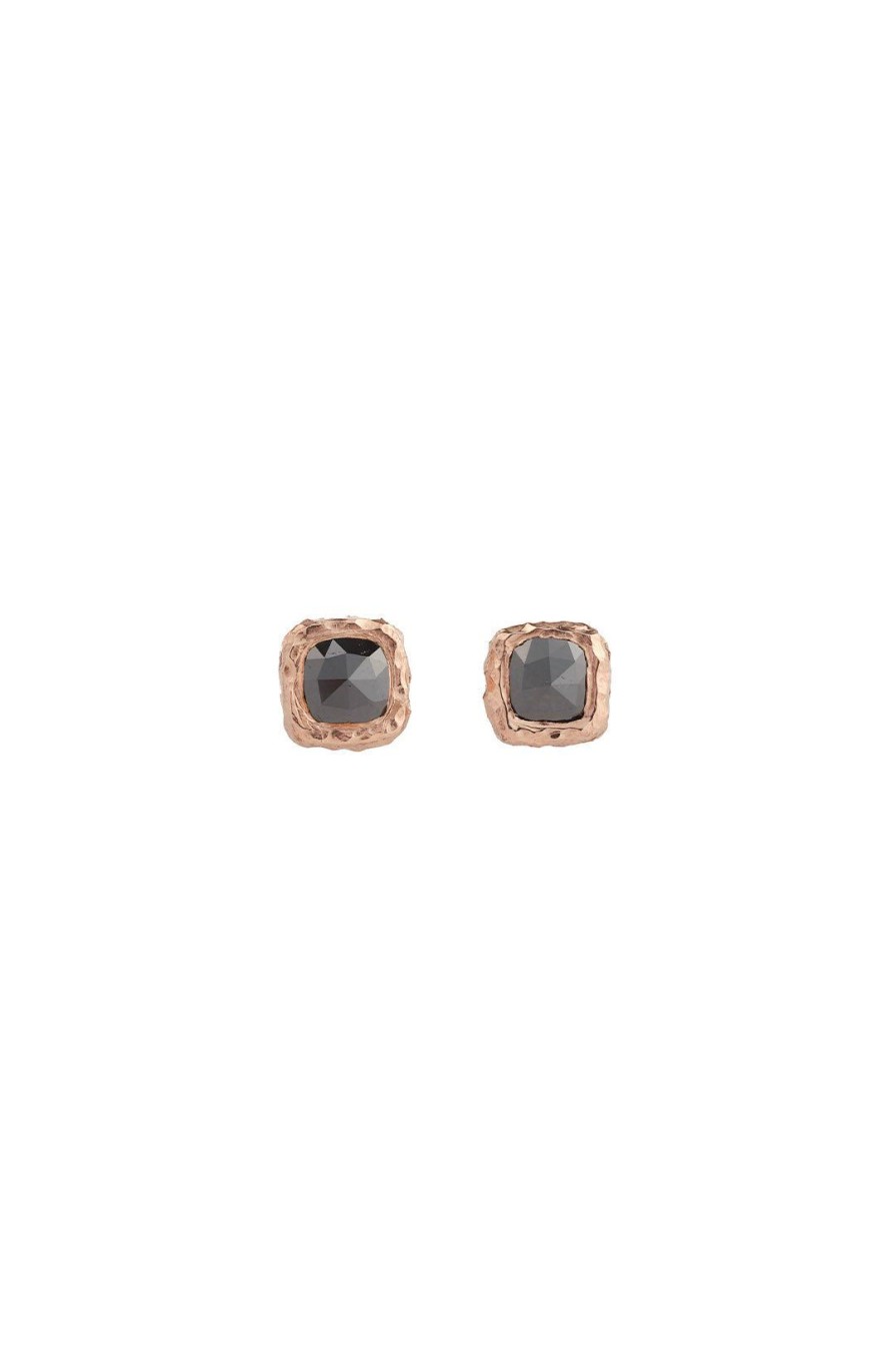 Women Burning Torch Earrings | Sia Earrings, Rose Gold Black Raw Diamonds