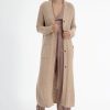 Women Burning Torch Cashmere & Knits | Honeycomb Long Cardigan, Powder