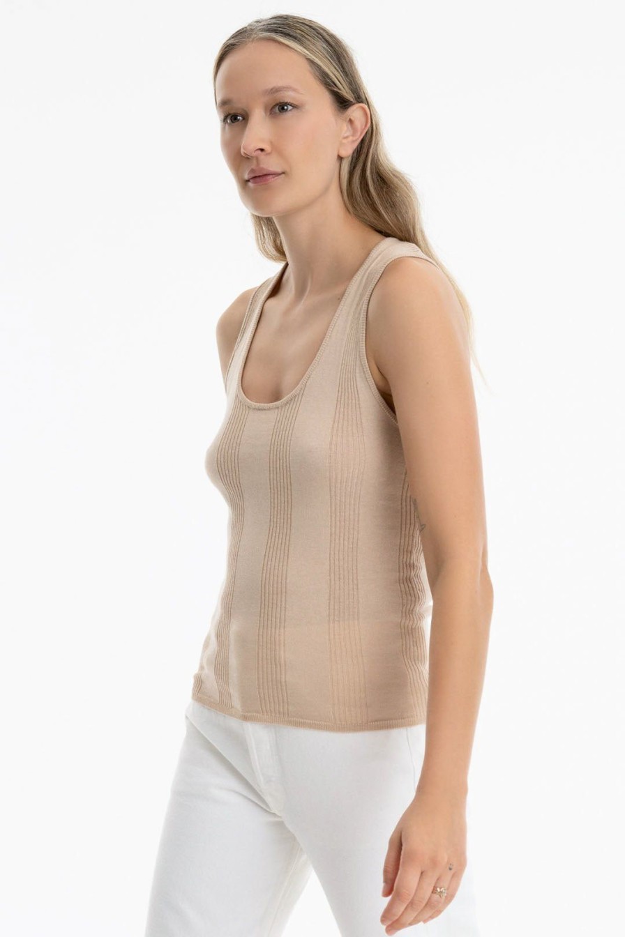 Women Burning Torch Cashmere & Knits | Honeycomb Knit Cami, Powder