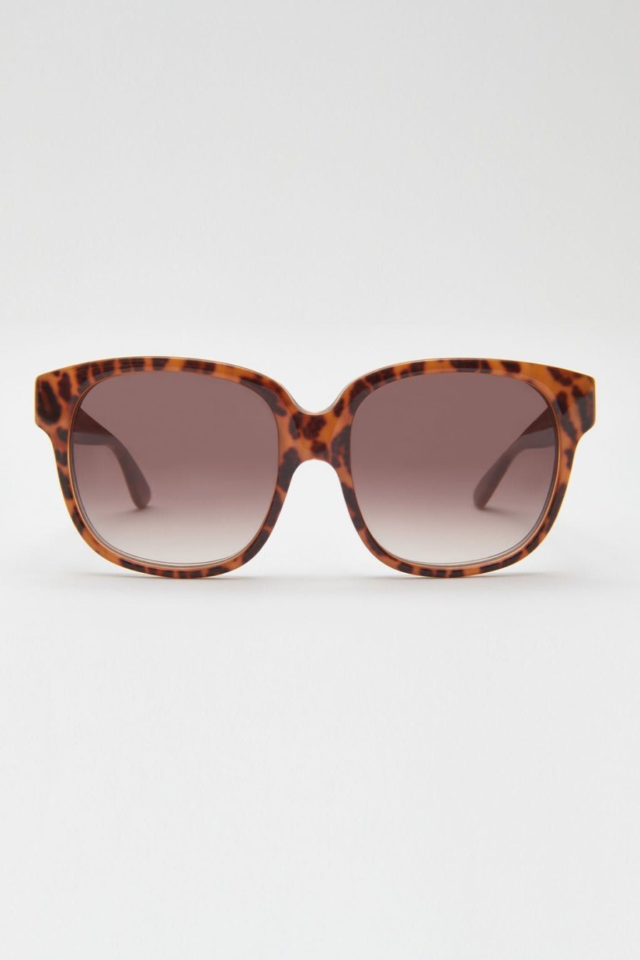 Women Burning Torch Sunglasses | Vintage Emmanuelle Khahn Oversized Sunglasses, Tortoise Shell