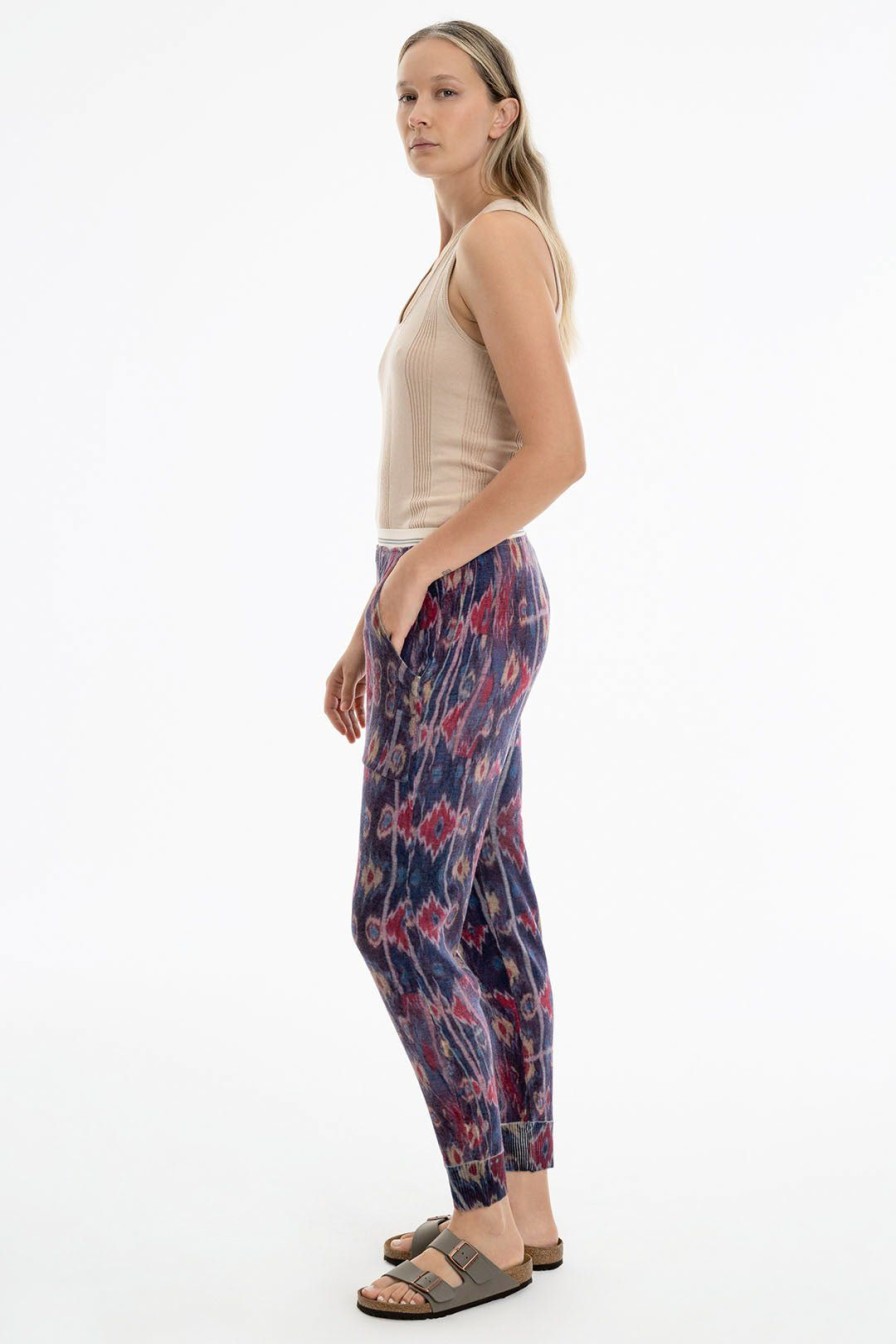 Women Burning Torch Bottoms | Tate Printed Cashmere Jogger, Ikat