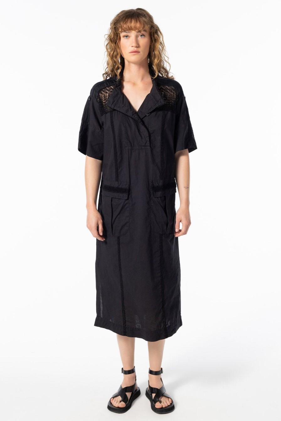 Women Burning Torch Dresses & Jumpsuits | Alexandria Utilitarian Dress, Black