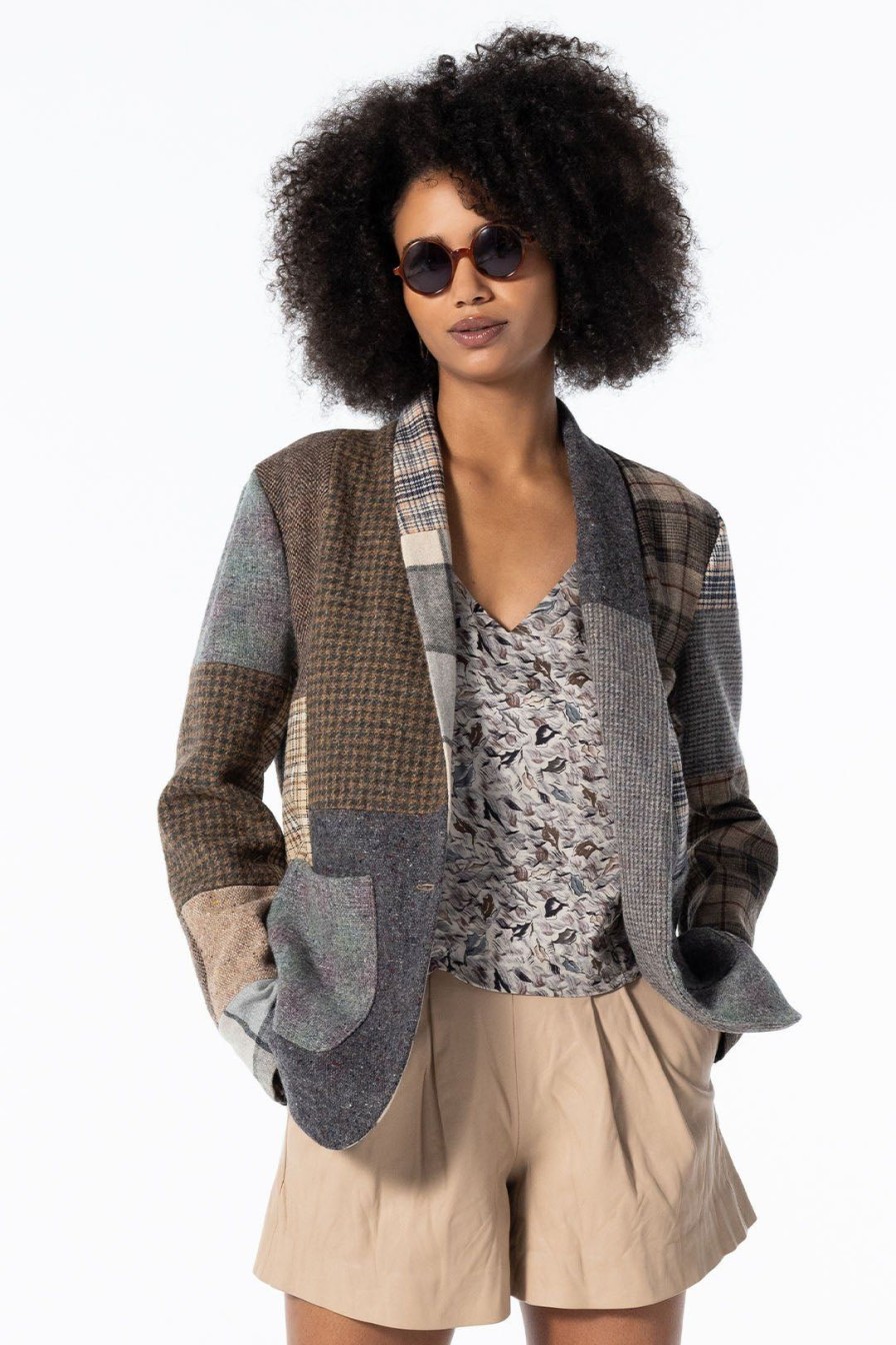 Women Burning Torch Upcycled | Dunton Blazer, Multi