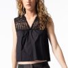 Women Burning Torch Tops | Alexandria Sleeveless Blouse, Black