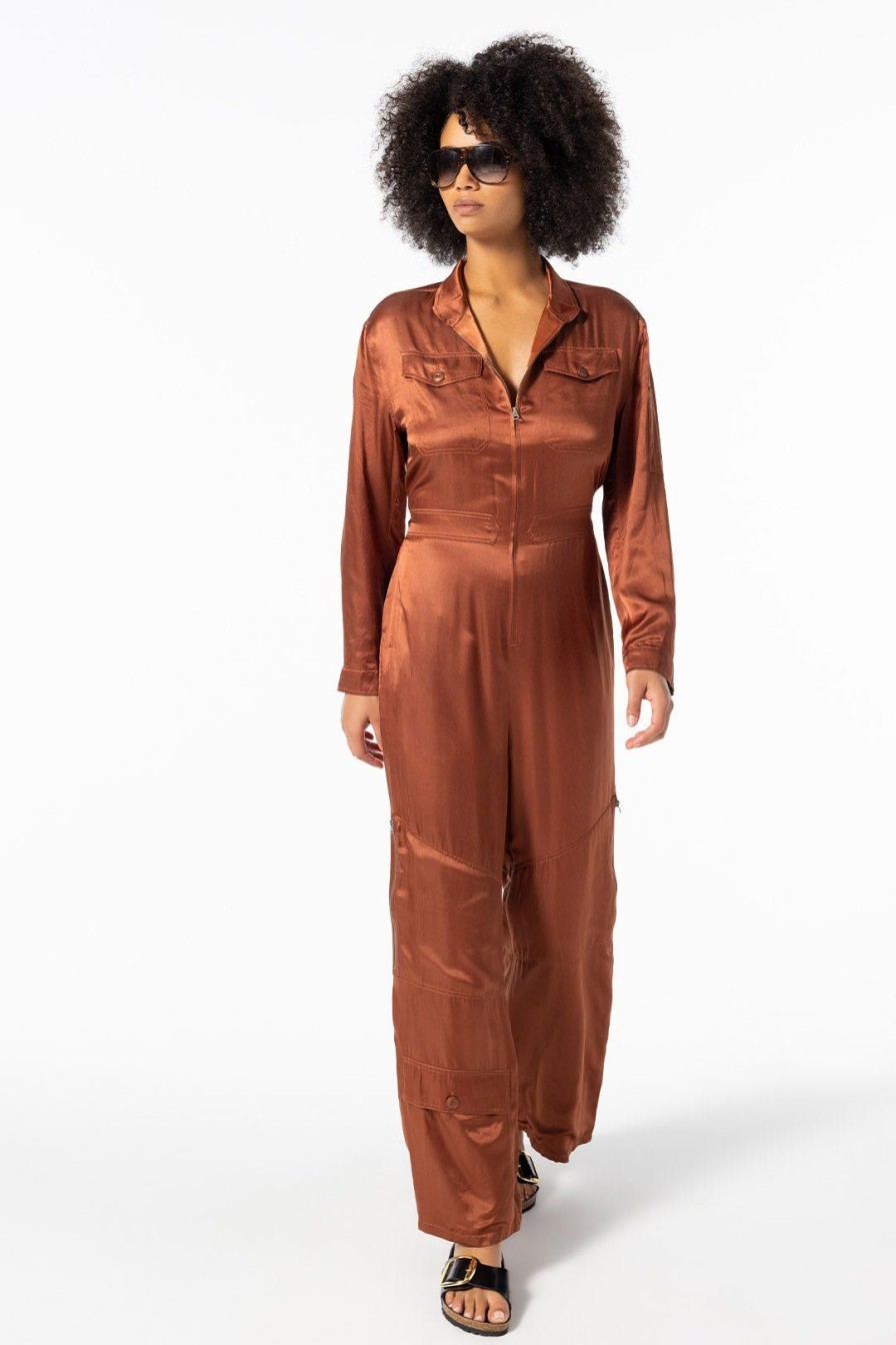 Women Burning Torch Dresses & Jumpsuits | Valentine Jumpsuit, Rust