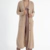 Women Burning Torch Outerwear | Honeycomb Long Cardigan, Powder